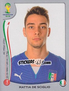 Sticker Mattia De Sciglio - FIFA World Cup Brazil 2014. Platinum edition n. 324 - Panini