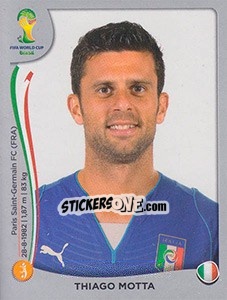 Sticker Thiago Motta - FIFA World Cup Brazil 2014. Platinum edition - Panini