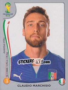 Sticker Claudio Marchisio - FIFA World Cup Brazil 2014. Platinum edition n. 329 - Panini