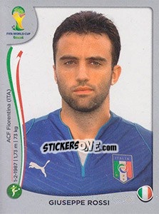 Sticker Giuseppe Rossi - FIFA World Cup Brazil 2014. Platinum edition n. 334 - Panini