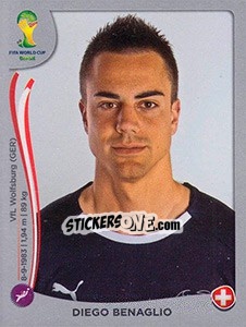 Sticker Diego Benaglio - FIFA World Cup Brazil 2014. Platinum edition n. 338 - Panini