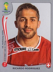 Sticker Ricardo Rodriguez - FIFA World Cup Brazil 2014. Platinum edition n. 340 - Panini
