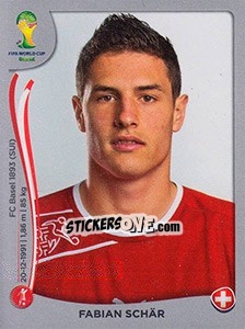 Sticker Fabian Schär - FIFA World Cup Brazil 2014. Platinum edition n. 342 - Panini