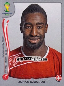 Sticker Johan Djourou - FIFA World Cup Brazil 2014. Platinum edition n. 344 - Panini