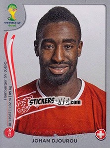 Sticker Johan Djourou - FIFA World Cup Brazil 2014. Platinum edition - Panini