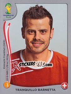 Sticker Tranquillo Barnetta - FIFA World Cup Brazil 2014. Platinum edition n. 345 - Panini