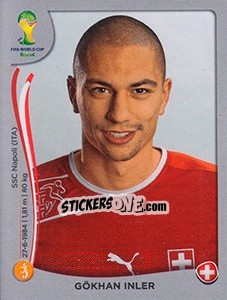 Sticker Gökhan Inler - FIFA World Cup Brazil 2014. Platinum edition n. 346 - Panini