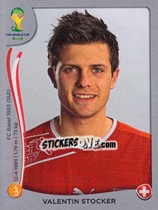 Sticker Valentin Stocker - FIFA World Cup Brazil 2014. Platinum edition - Panini