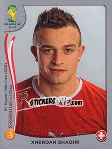 Sticker Xherdan Shaqiri - FIFA World Cup Brazil 2014. Platinum edition n. 351 - Panini