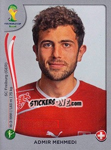 Sticker Admir Mehmedi - FIFA World Cup Brazil 2014. Platinum edition n. 352 - Panini