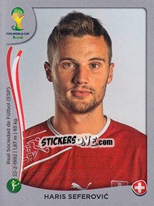 Sticker Haris Seferovic - FIFA World Cup Brazil 2014. Platinum edition n. 354 - Panini