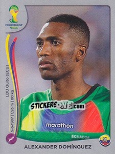 Sticker Alexander Domínguez - FIFA World Cup Brazil 2014. Platinum edition n. 357 - Panini