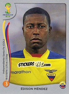 Sticker Édison Méndez - FIFA World Cup Brazil 2014. Platinum edition n. 363 - Panini