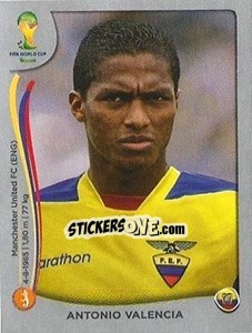 Figurina Antonio Valencia - FIFA World Cup Brazil 2014. Platinum edition - Panini