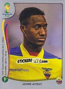 Sticker Jaime Ayoví - FIFA World Cup Brazil 2014. Platinum edition n. 373 - Panini