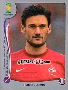 Sticker Hugo Lloris - FIFA World Cup Brazil 2014. Platinum edition n. 376 - Panini
