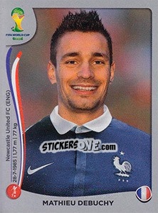 Sticker Mathieu Debuchy - FIFA World Cup Brazil 2014. Platinum edition n. 378 - Panini