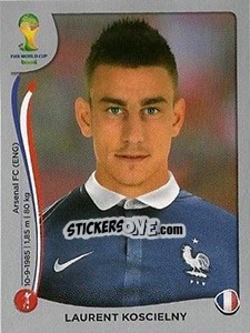 Sticker Laurent Koscielny - FIFA World Cup Brazil 2014. Platinum edition n. 380 - Panini