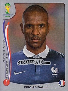 Sticker Éric Abidal - FIFA World Cup Brazil 2014. Platinum edition n. 382 - Panini