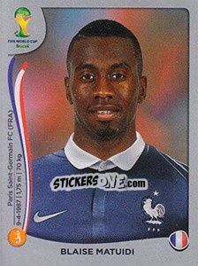 Sticker Blaise Matuidi - FIFA World Cup Brazil 2014. Platinum edition n. 385 - Panini