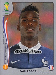 Sticker Paul Pogba - FIFA World Cup Brazil 2014. Platinum edition n. 386 - Panini