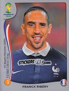Sticker Franck Ribéry - FIFA World Cup Brazil 2014. Platinum edition n. 389 - Panini