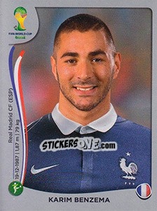 Sticker Karim Benzema - FIFA World Cup Brazil 2014. Platinum edition n. 392 - Panini