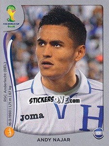 Sticker Andy Najar - FIFA World Cup Brazil 2014. Platinum edition - Panini