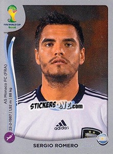 Figurina Sergio Romero - FIFA World Cup Brazil 2014. Platinum edition - Panini