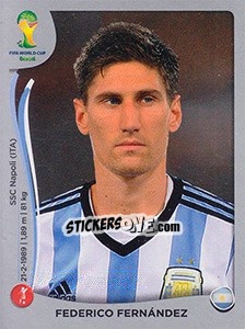 Cromo Federico Fernández - FIFA World Cup Brazil 2014. Platinum edition - Panini