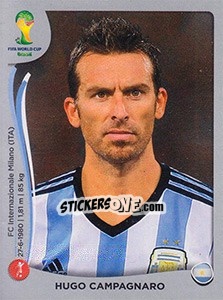 Cromo Hugo Campagnaro - FIFA World Cup Brazil 2014. Platinum edition - Panini