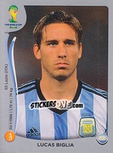 Sticker Lucas Biglia - FIFA World Cup Brazil 2014. Platinum edition n. 420 - Panini