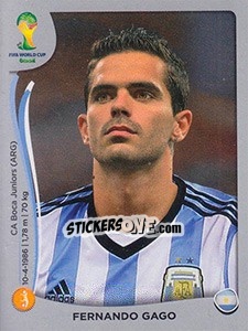 Cromo Fernando Gago - FIFA World Cup Brazil 2014. Platinum edition - Panini