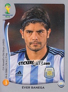 Sticker Éver Banega - FIFA World Cup Brazil 2014. Platinum edition n. 423 - Panini