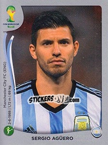 Sticker Sergio Agüero - FIFA World Cup Brazil 2014. Platinum edition n. 428 - Panini