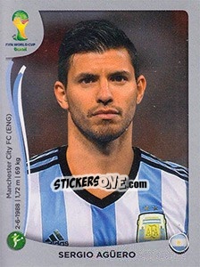 Figurina Sergio Agüero - FIFA World Cup Brazil 2014. Platinum edition - Panini