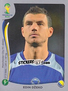 Sticker Edin Džeko - FIFA World Cup Brazil 2014. Platinum edition n. 449 - Panini