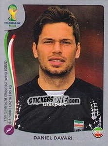 Sticker Daniel Davari - FIFA World Cup Brazil 2014. Platinum edition n. 452 - Panini
