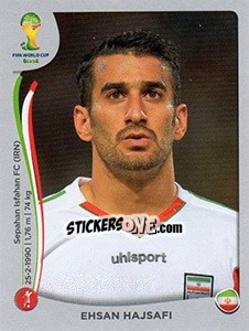 Sticker Ehsan Hajsafi - FIFA World Cup Brazil 2014. Platinum edition n. 457 - Panini