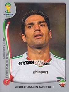 Sticker Amir Hossein Sadeghi - FIFA World Cup Brazil 2014. Platinum edition - Panini