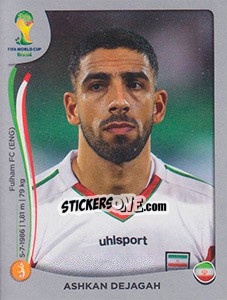 Sticker Ashkan Dejagah - FIFA World Cup Brazil 2014. Platinum edition n. 464 - Panini
