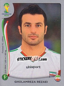 Figurina Gholamreza Rezaei - FIFA World Cup Brazil 2014. Platinum edition - Panini