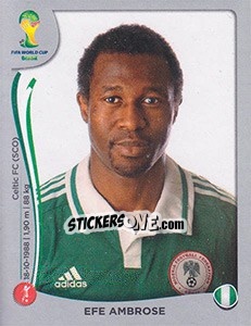 Sticker Efe Ambrose - FIFA World Cup Brazil 2014. Platinum edition n. 473 - Panini