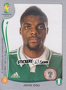 Sticker John Ogu - FIFA World Cup Brazil 2014. Platinum edition - Panini