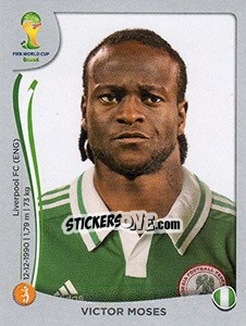 Sticker Victor Moses - FIFA World Cup Brazil 2014. Platinum edition n. 482 - Panini