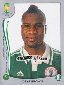 Sticker Ideye Brown - FIFA World Cup Brazil 2014. Platinum edition n. 485 - Panini