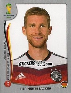 Sticker Per Mertesacker - FIFA World Cup Brazil 2014. Platinum edition n. 492 - Panini