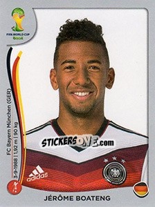Sticker Jérôme Boateng - FIFA World Cup Brazil 2014. Platinum edition n. 493 - Panini