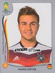 Sticker Mario Götze - FIFA World Cup Brazil 2014. Platinum edition n. 500 - Panini