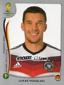 Sticker Lukas Podolski - FIFA World Cup Brazil 2014. Platinum edition - Panini